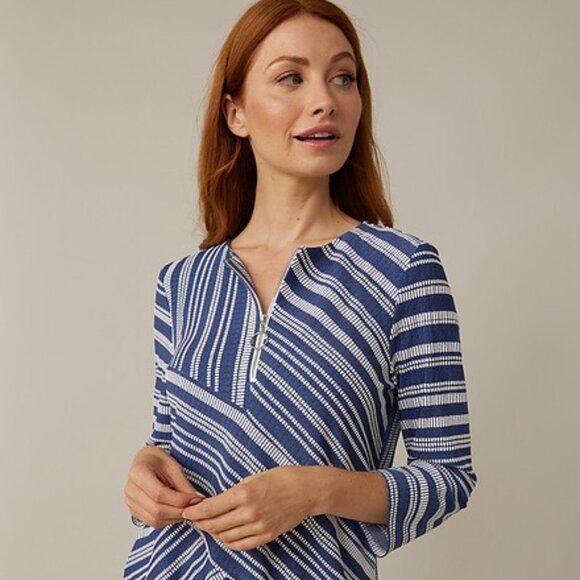 Joseph Ribkoff Mixed Stripe Blue Top - Picture 1 of 3